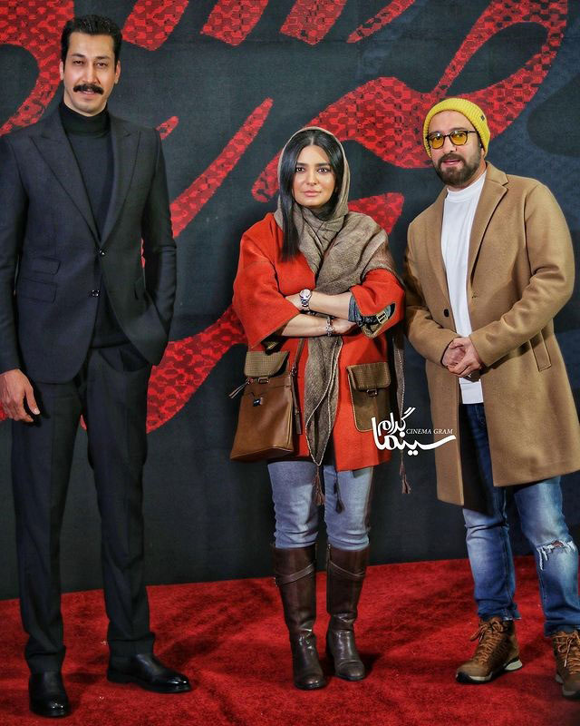 مجید صالحی و لیندا کیانی و بهرام افشاری در اکران فیلم صحنه زنی