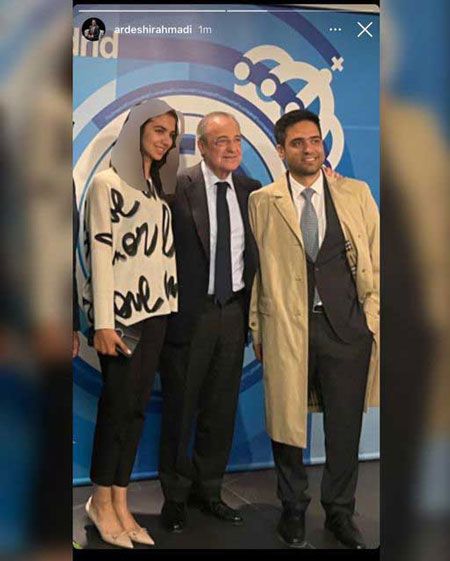 دیدار سارا خادم الشریعه با رئیس رئال مادرید