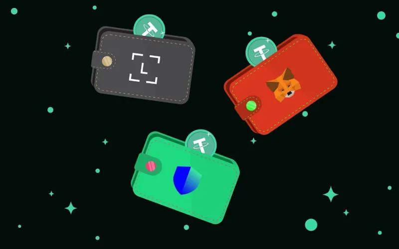 A group of wallets with different colors