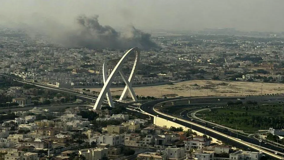 دود حاصل از انفجار در دوحه قطر