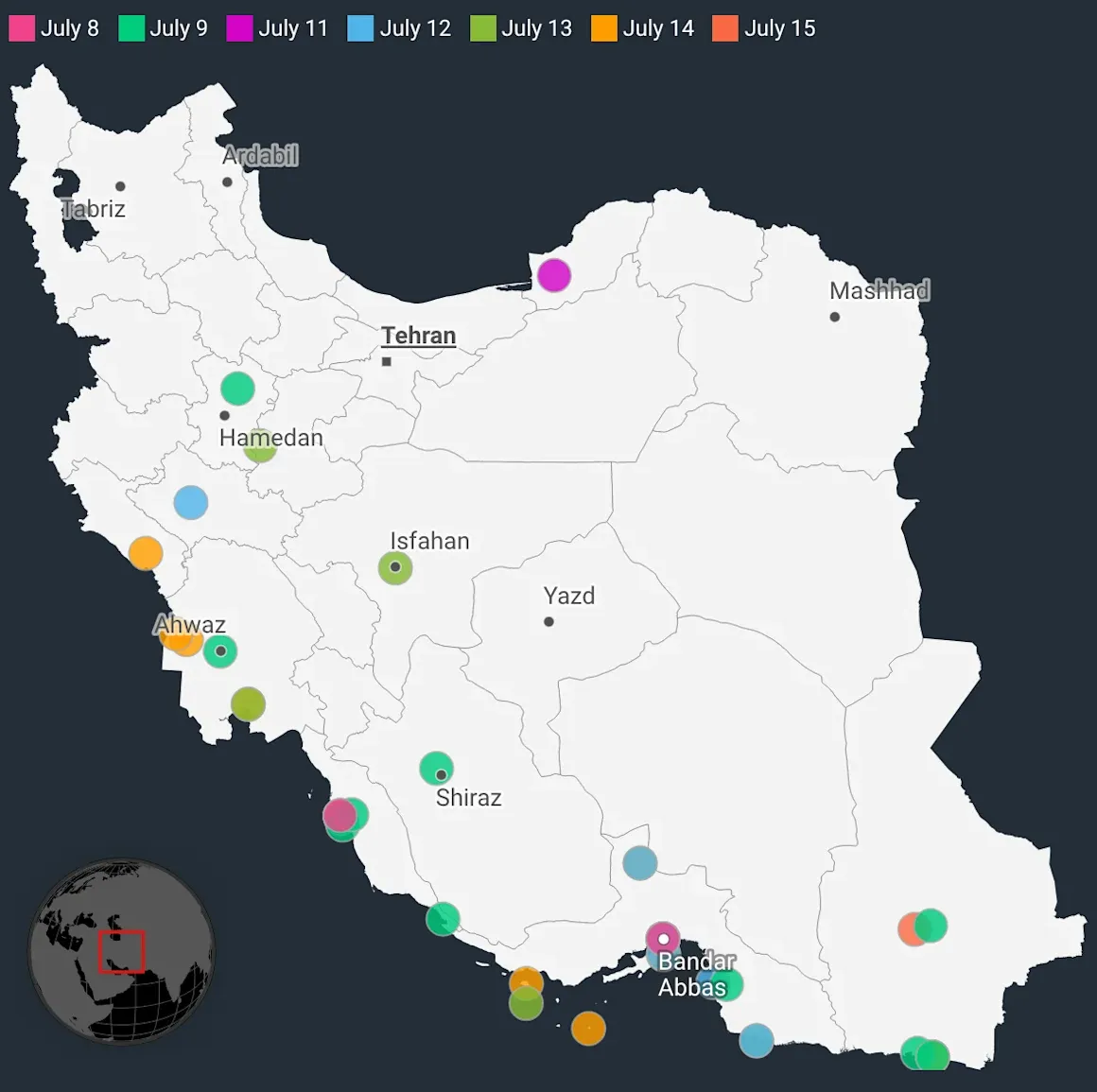 اینفوگرافی حملات آمریکا به ایران
