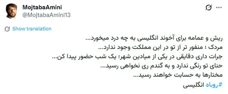 توئیت مجتبی امینی